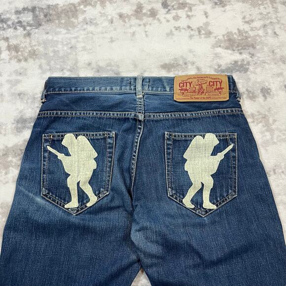 Authentic Bape 2000’s Soldier Denim Jeans 28 - Picture 1 of 6